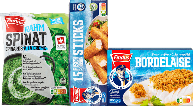 20% sur tous les produits à base de poisson et de légumes Findus *