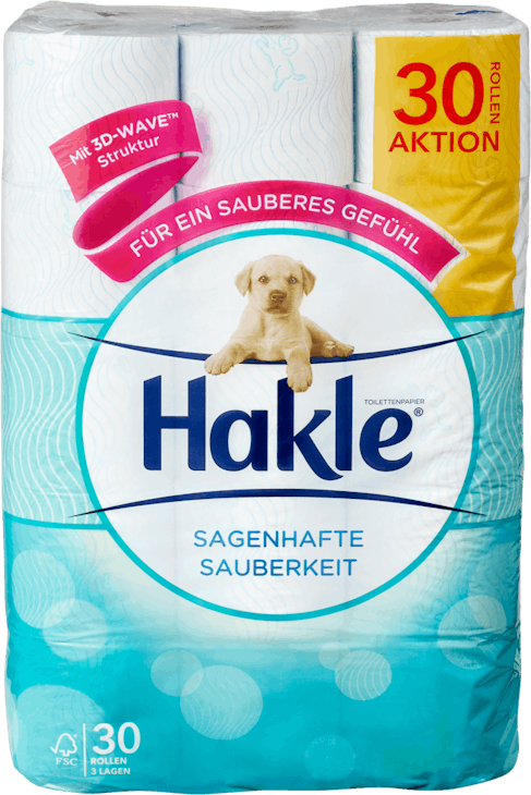 Papier hygiénique Propreté incroyable Bleu Hakle