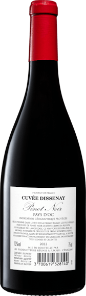 Cuvée Dissenay Pinot Noir Pays d’Oc IGP  (Rückseite)