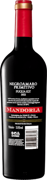 Mandorla Negroamaro/Primitivo di Puglia IGT Limited Edition (Face arrière)