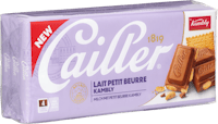 Tavoletta di cioccolata al latte alpino svizzero Cailler con Petit Beurre Kambly