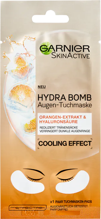 Garnier Skin Active Hydra Bomb Augen-Tuchmaske mit Orangen-Extrakt