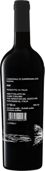 Palmalias Cannonau di Sardegna DOC Riserva (Rückseite)