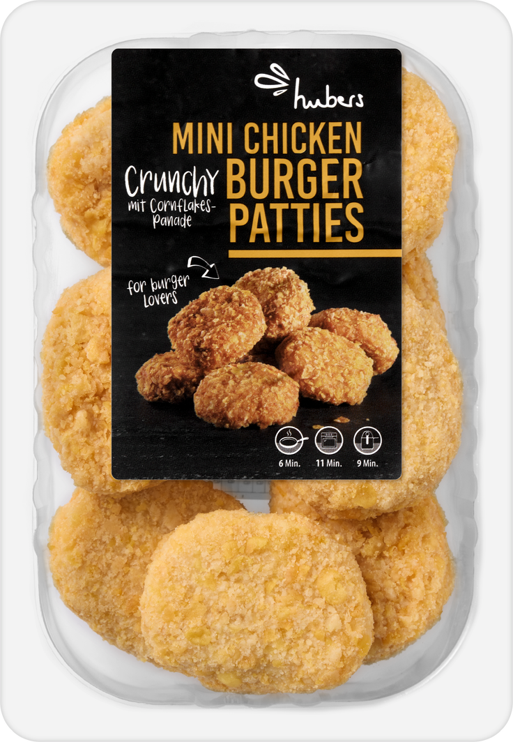 Hubers Crunchy Mini Chicken Burger Patties