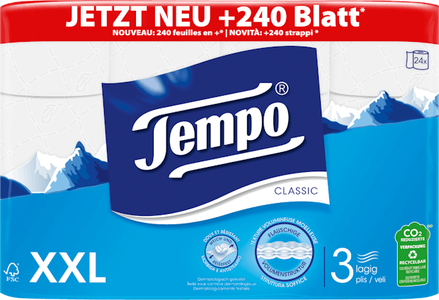 Papier hygiénique Classic blanc Tempo