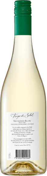 Verger du Soleil Sauvignon Blanc Pays d’Oc IGP (Rückseite)