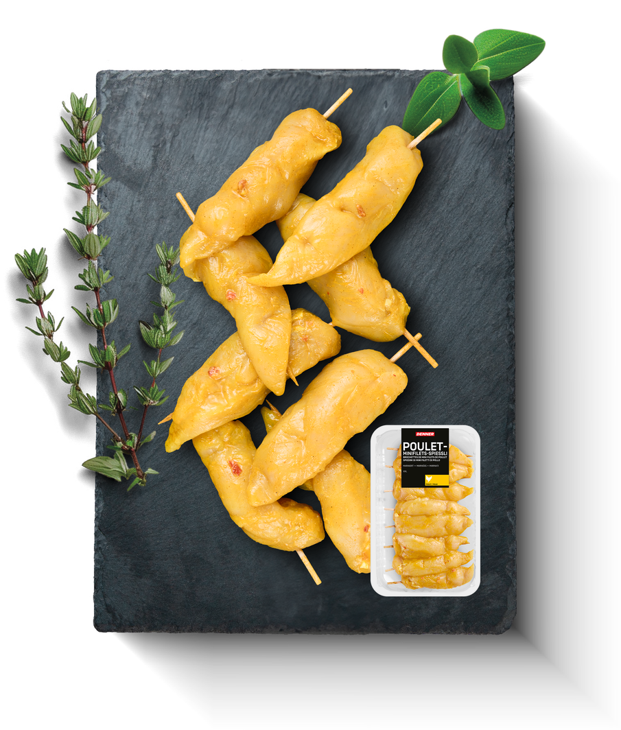 Denner Poulet-Minifilets-Spiessli