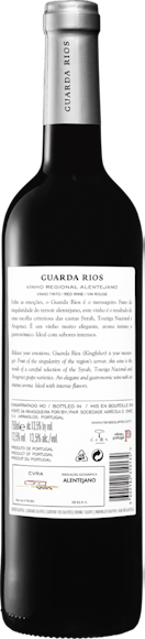 Guarda Rios Tinto Vinho Regional Alentejano  (Rückseite)