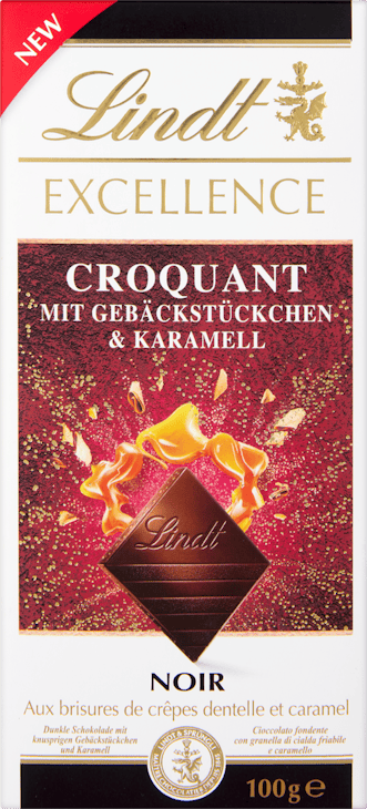 Tablette de chocolat Noir croquant Lindt Excellence