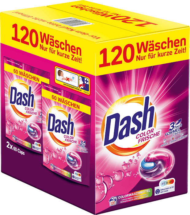 Capsules de lessive 3 en 1 Fraîcheur des couleurs Dash