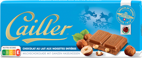 Tablette de chocolat lait-noisettes Cailler