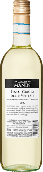 Casato Manin Pinot Grigio delle Venezie DOC (Face arrière)