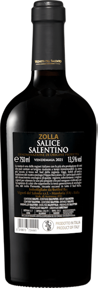 Zolla Salice Salentino DOP Arrière