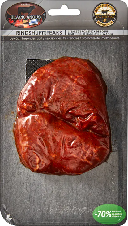 Bistecche di scamone di manzo BBQ Black Angus