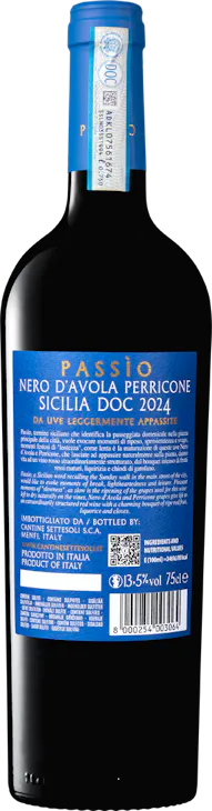 Passìo Nero d’Avola/Perricone Sicilia DOC da uve leggermente appassite