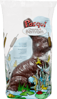 Lapin assis Pasqui Noir Chocolat Bernrain