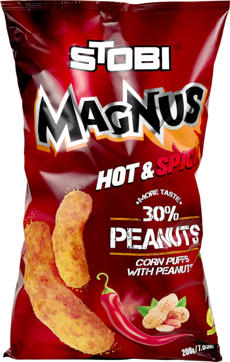 Stobi Magnus Corn Puffs hot and spicy 