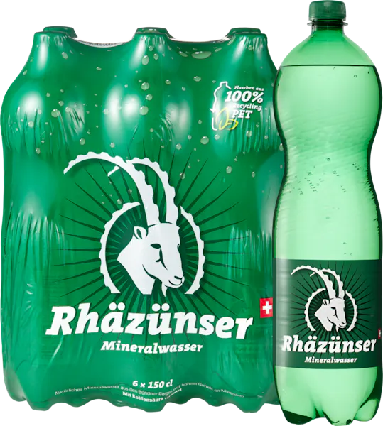 Rhäzünser Mineralwasser mit Kohlensäure 6x1.5l