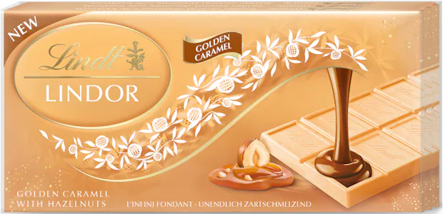Tablette de chocolat Lindor Golden Caramel Lindt