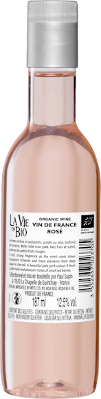 La Vie en Bio Rosé Vin de France PET (Rückseite)