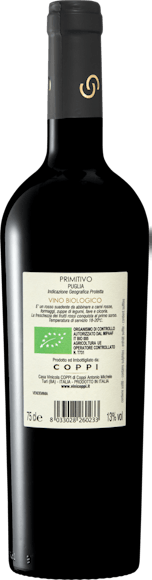 Bio Cantonovo Primitivo Puglia IGP (Rückseite)