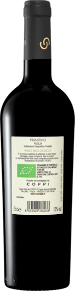 Bio Cantonovo Primitivo Puglia IGP (Rückseite)