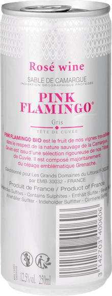 Bio Pink Flamingo Rosé Sable de Camargue IGP (Rückseite)