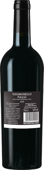 Le Masserie Torcuddia Susumaniello Puglia IGT (Rückseite)