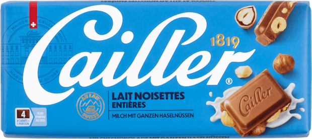 Tablette de chocolat Lait-Noisettes Cailler