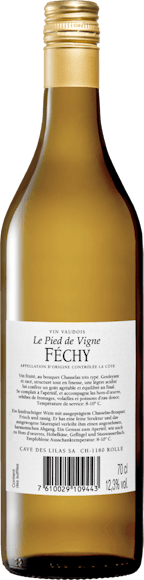 Le Pied de Vigne Féchy AOC La Côte (Face arrière)