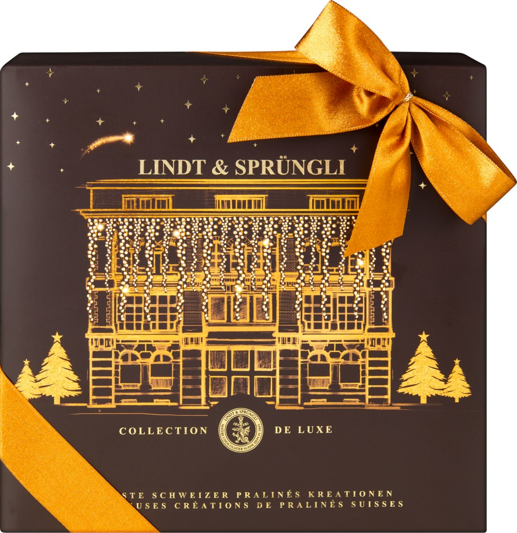 Père Noël de Lindt & Sprüngli dans une boîte cadeau publicitaire