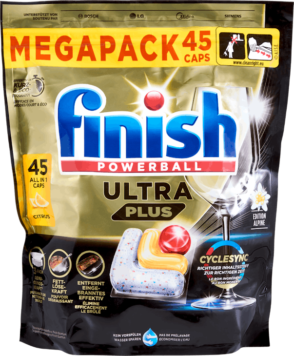 Capsules lave-vaisselle Ultra Plus All in 1 Citron Finish