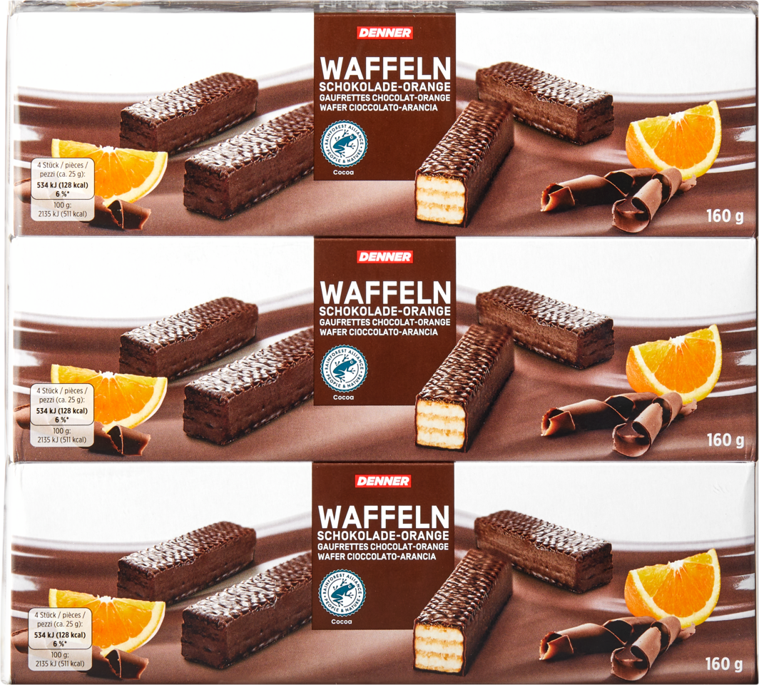 Denner Waffeln Schokolade-Orange