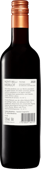 Monti Belli Merlot del Ticino DOC (Rückseite)