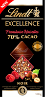 Tavoletta di cioccolata Fondente Lampone Nocciole Excellence Lindt