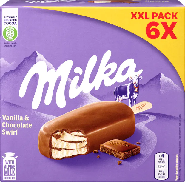 Gelato Vaniglia & Cioccolato Milka