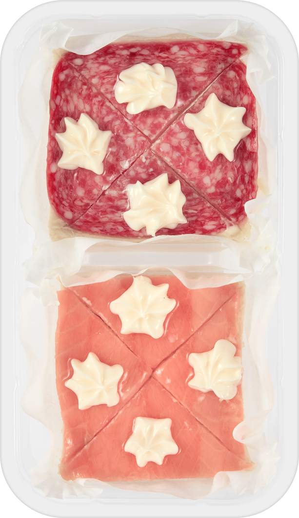 Mini Canapé Lachs und Salami