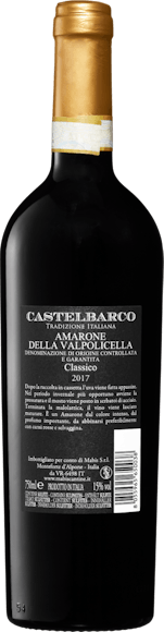 Castelbarco Amarone della Valpolicella DOCG Classico (Rückseite)