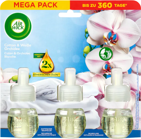 Air Wick Diffusore cotone e orchidea bianca 3x19ml