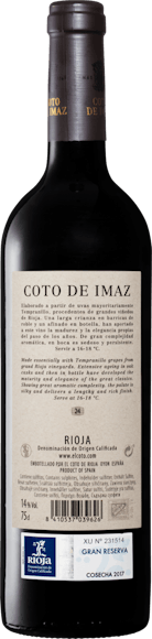 Coto de Imaz Gran Reserva DOCa Rioja (Rückseite)