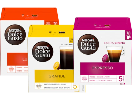 Toutes les capsules de café
Nescafé® Dolce Gusto® en emballage individuel
