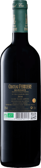Château Ferrière 3e Grand Cru Classé Margaux AOC bio (Retro)