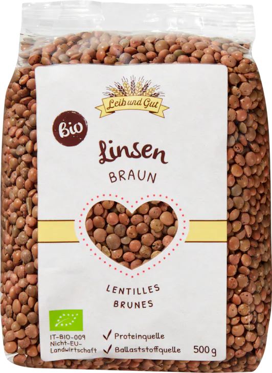 Lentilles brunes Bio Leib und Gut 