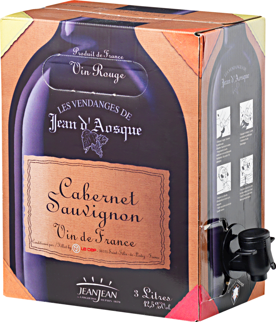 Cabernet Sauvignon Bag in Box 300cl Vin de Pays d\'Oc - 4 Bag in Box à 3  Liter | Denner Weinshop