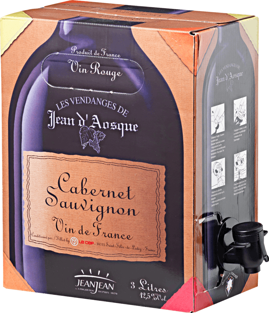 Bag Pays 4 Cabernet Shop - 3 de Box Sauvignon | litre chacune Denner des Vin - de Bouteille d\'Oc Vins in