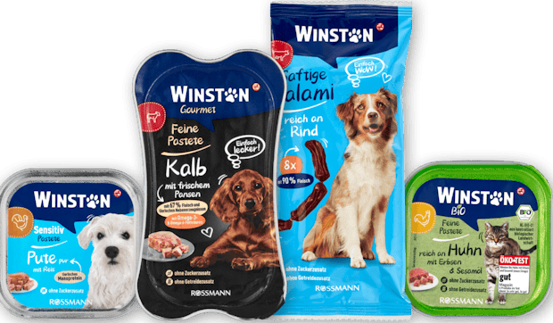 20% ab 2 Stück auf alle Winston Hunde- und Katzenfutter im Einzelpack*